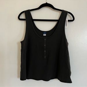 Old Navy Waffle Henley Tank Top